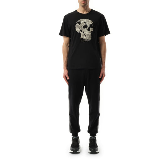 Pressed Skull Print T-Shirt in Black