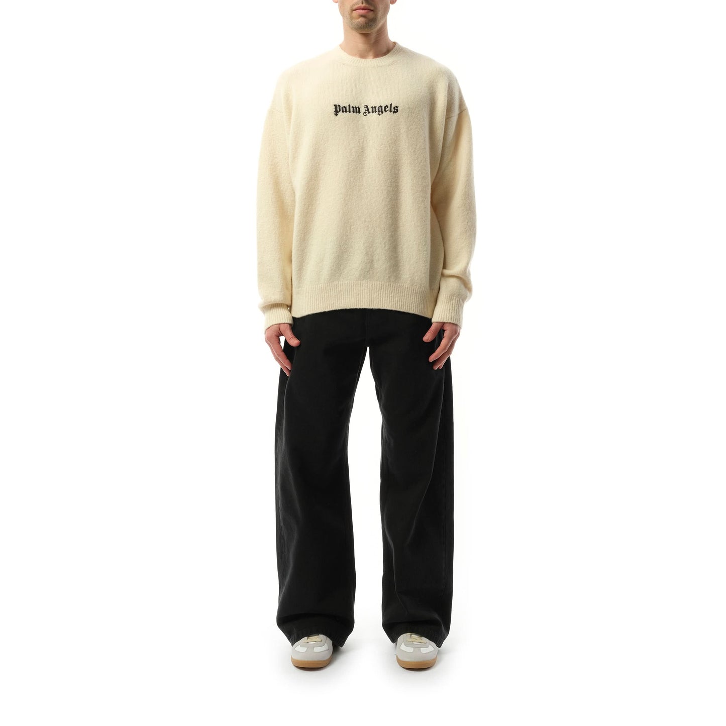 Classic Logo Sweater in Off White/Black