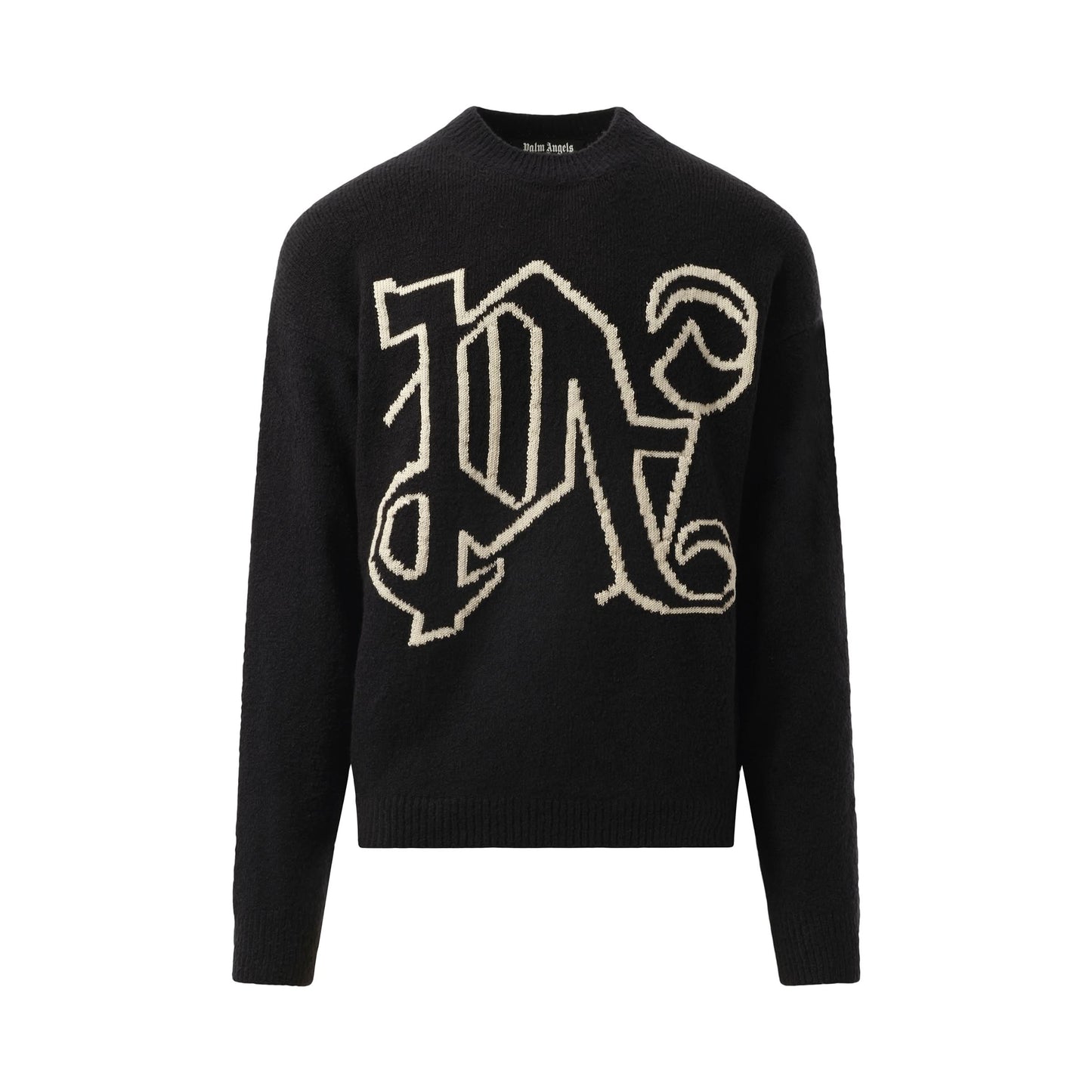 PA Monogram Sweater in Black/Off White