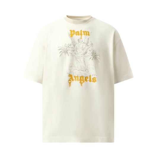 Angel Pencil T-Shirt in Off White/Light Orange