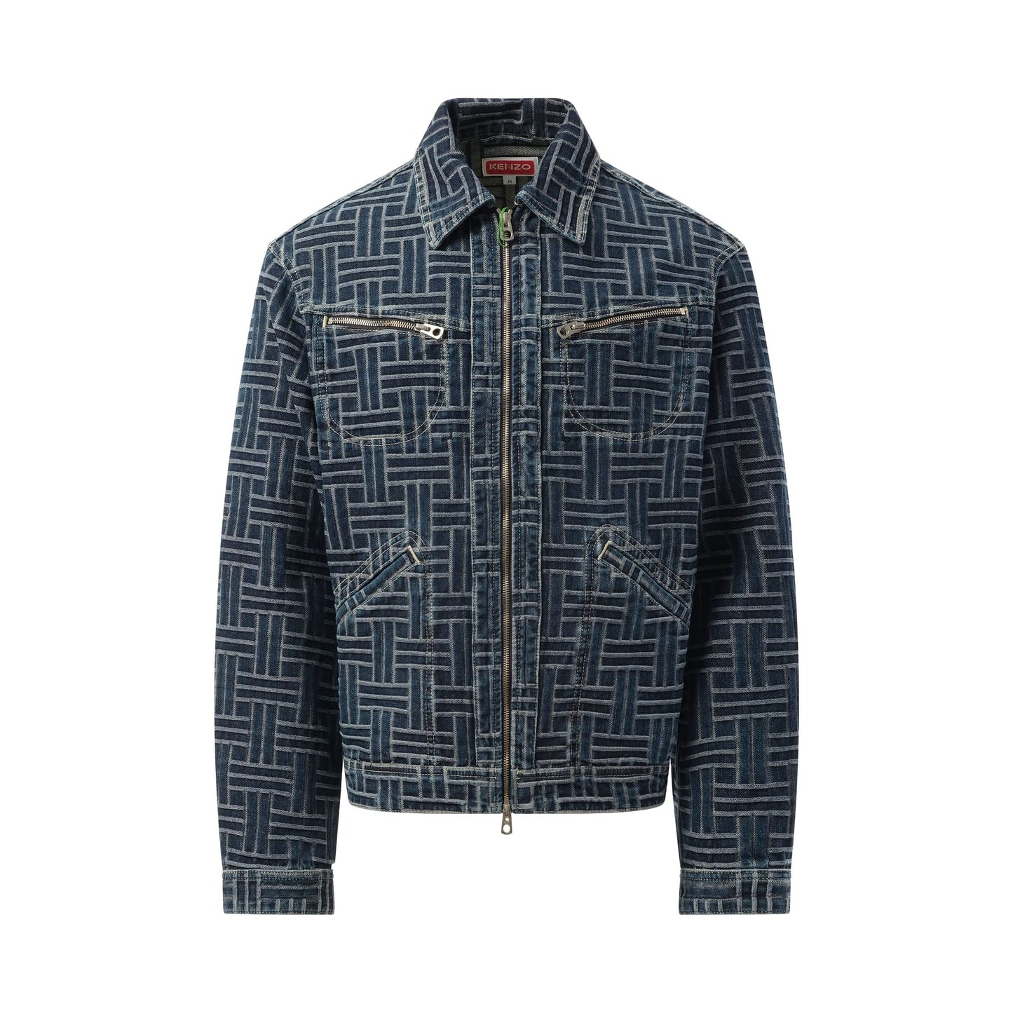 Weave Denim Trucker Jacket in Blue