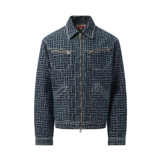 Weave Denim Trucker Jacket in Blue