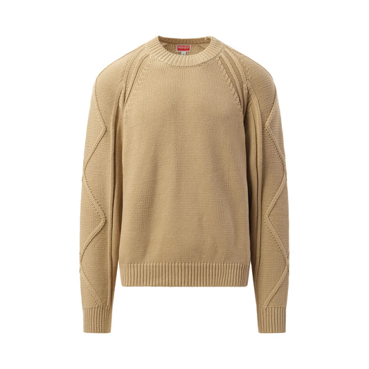 Cable Knit Sweater in Beige