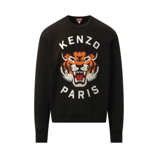 Lucky Tiger Oversize Sweatshirt in Black