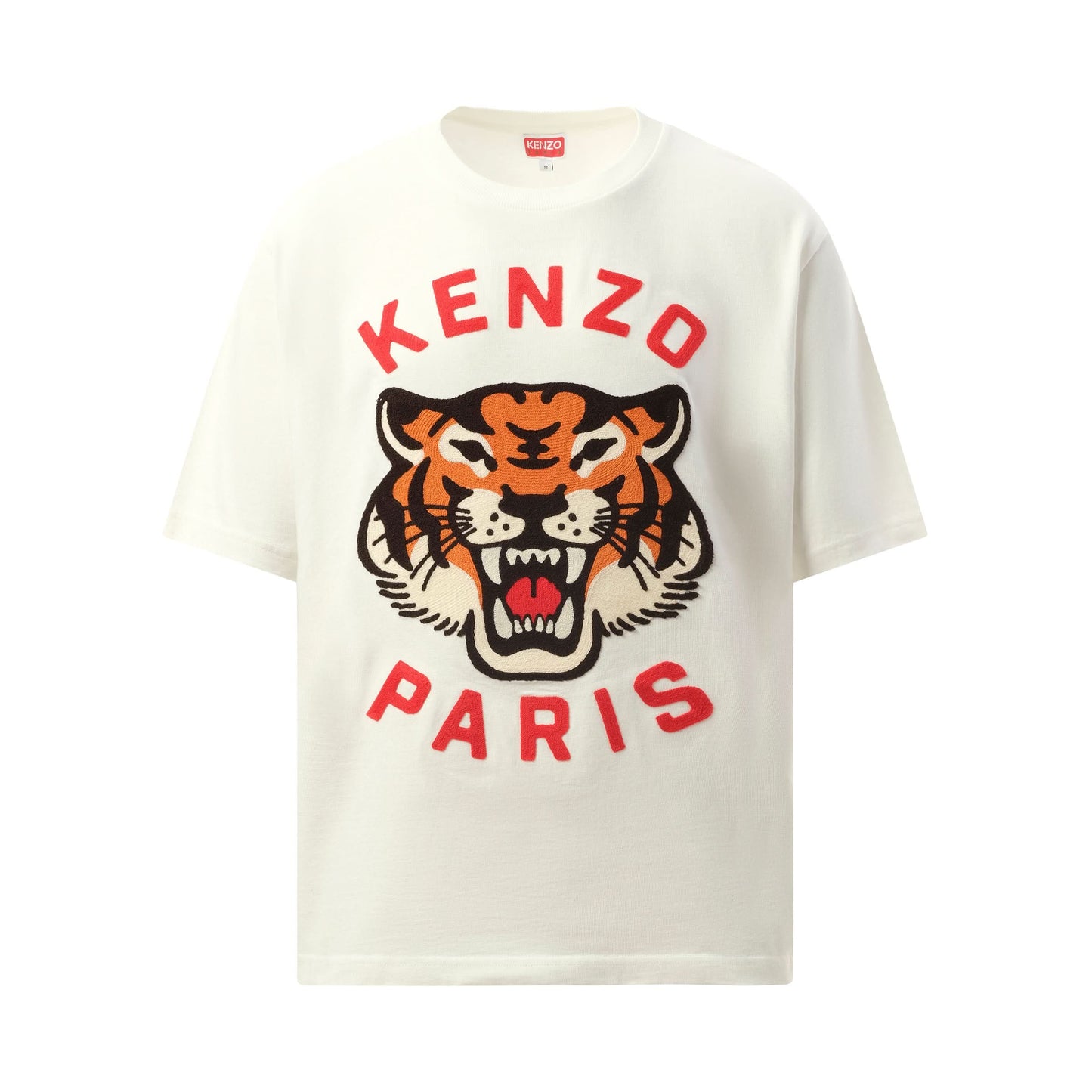 Lucky Tiger Oversize Heavy T-Shirt in Off White