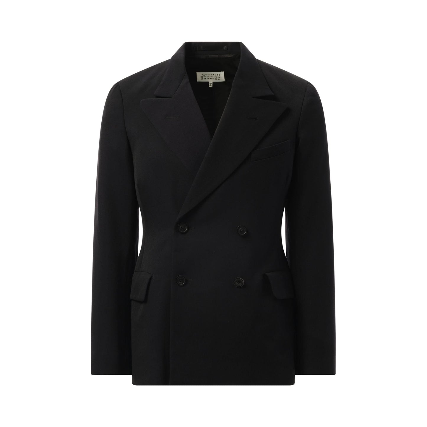 Wool Barathea Suit Jacket in Black