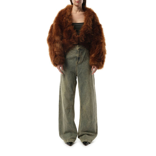 Vicinity Fur Cropped Jacket in Trout