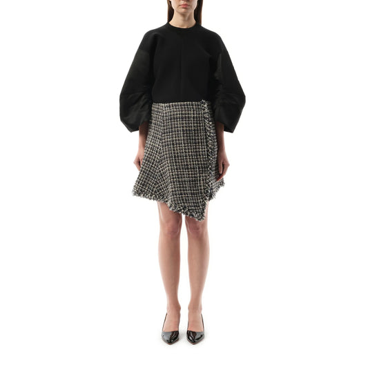 Tweed Skirt in Off White/Blue