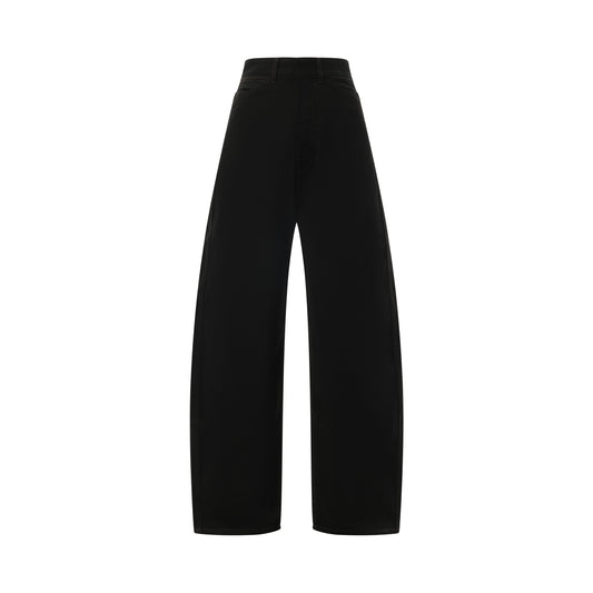 High Waisted Curved Pants in Black