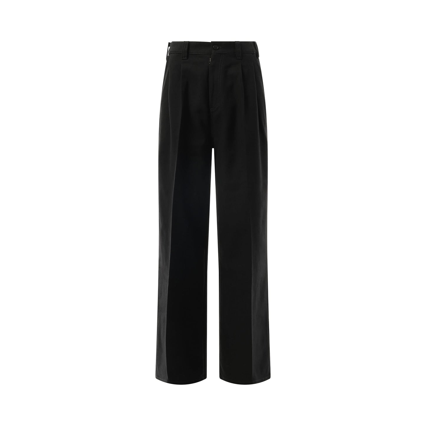 Heavy Cotton Wide Pants in Black