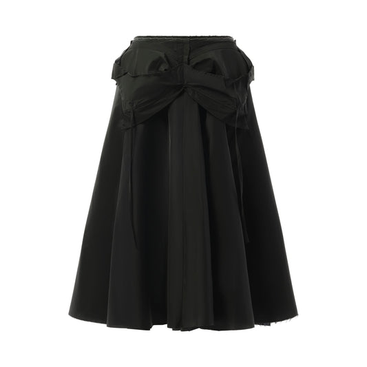 Poly Taffeta Midi Skirt in Black