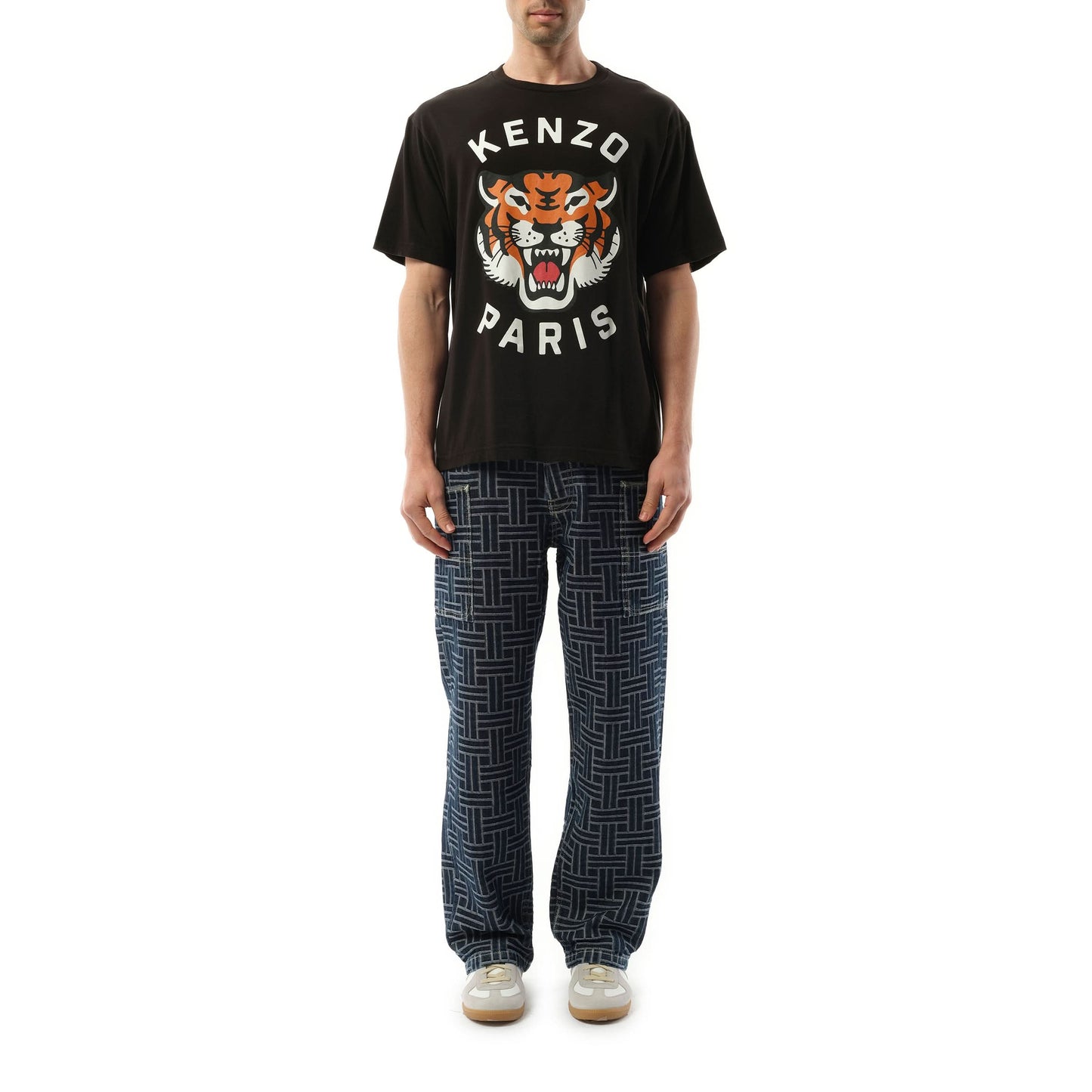 Lucky Tiger Oversize T-Shirt in Black