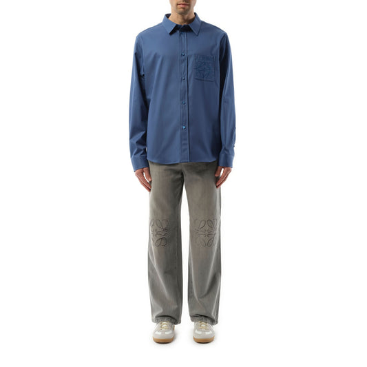 Anagram Pocket Shirt in Old Blue