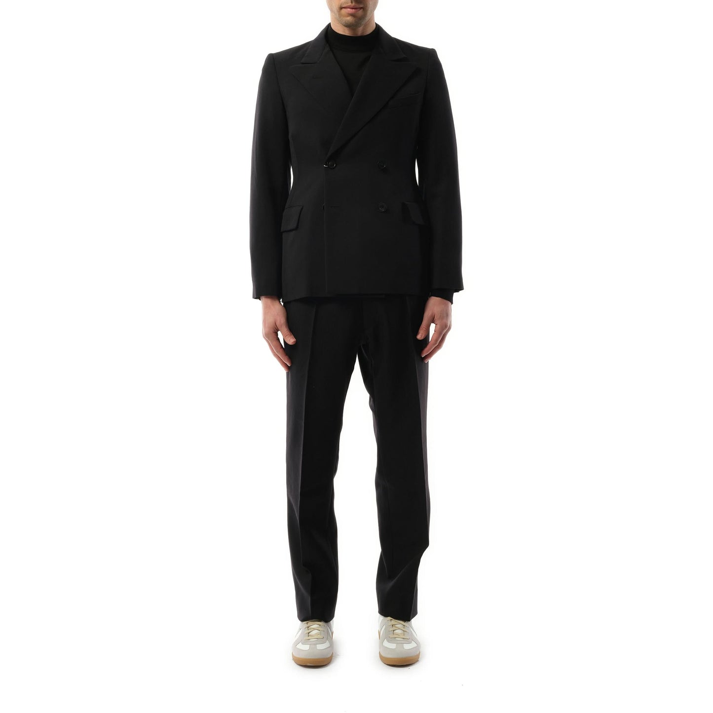 Wool Barathea Suit Jacket in Black