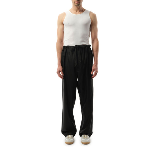 Silk Popeline Pants in Black