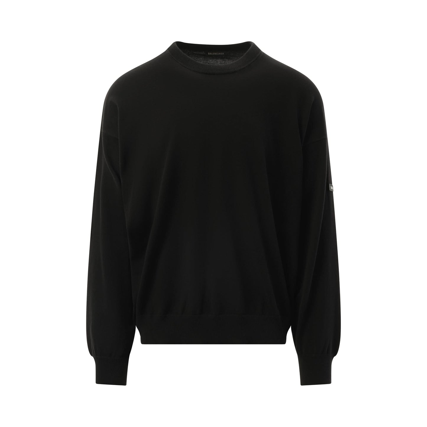 Rubber Patch Knit Sweater in Black