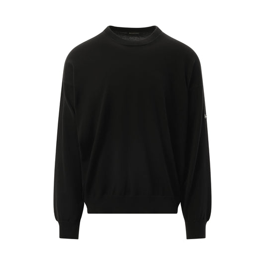 Rubber Patch Knit Sweater in Black