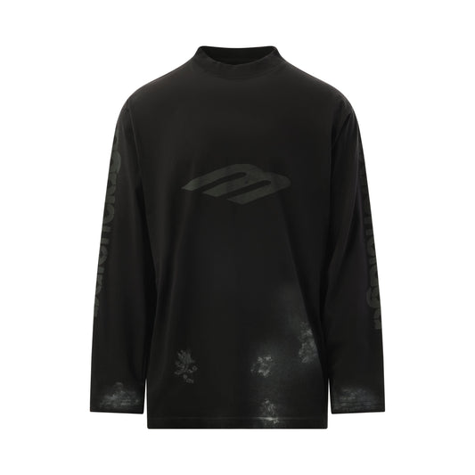 3B Stencil Oversized Long Sleeve T-Shirt in Black