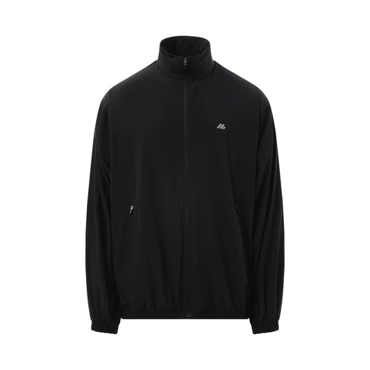 Stretch Nylon Windbreaker in Black