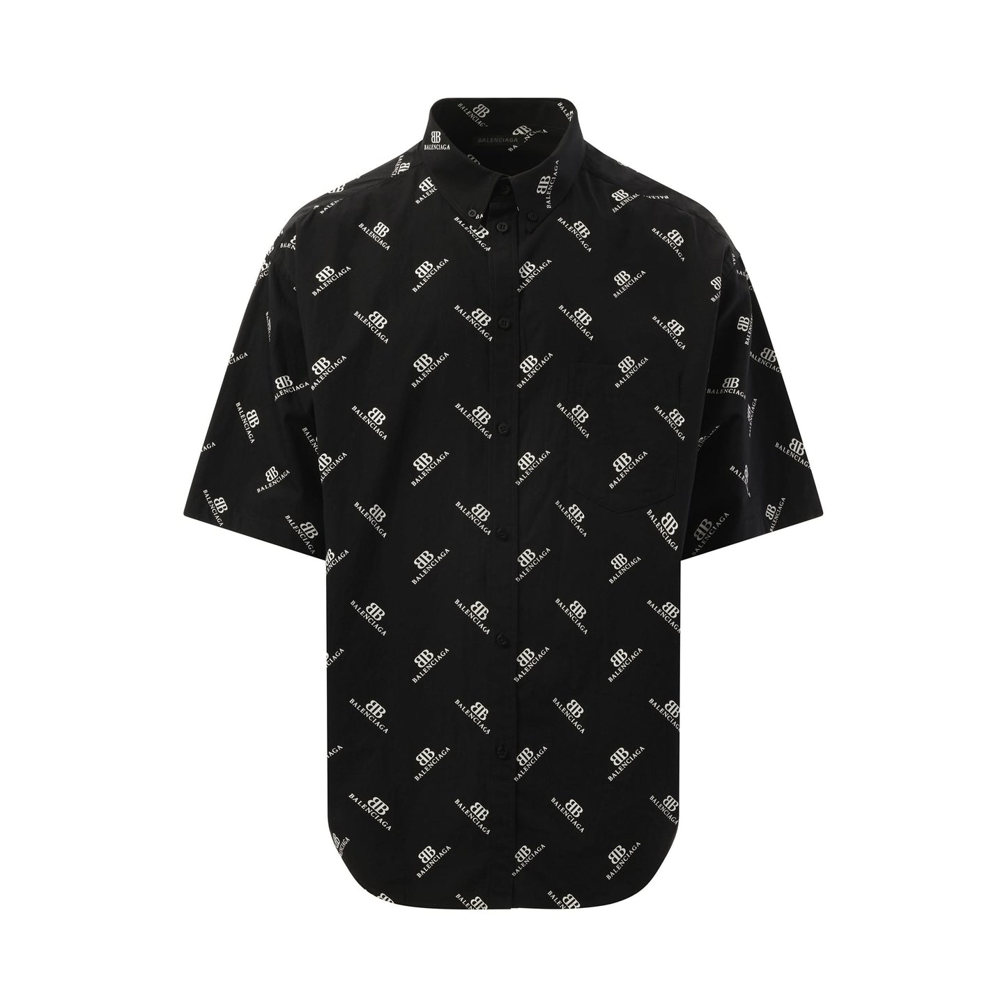 Monogram S/S Large Fit Shirt in Black/White