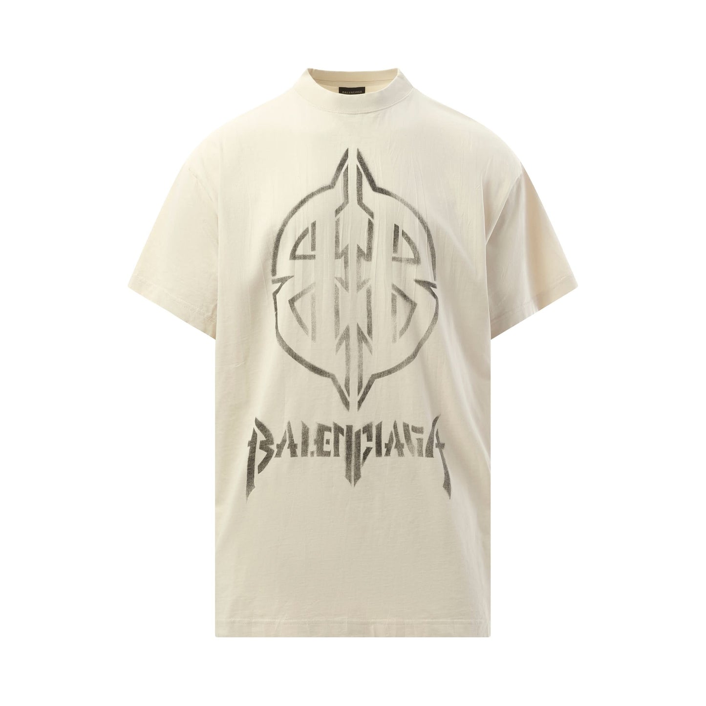 Metal BB Stencil Oversized T-Shirt in White