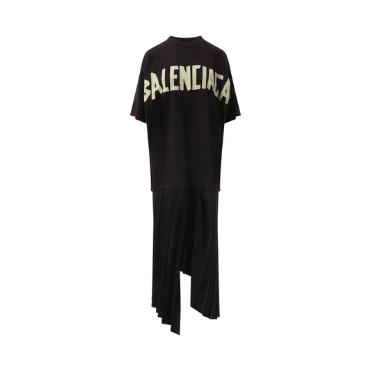 T-Shirt Pleated Dress in Black