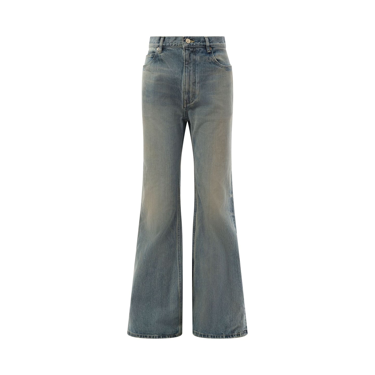 Flared Selvedge Denim Jeans in Blue