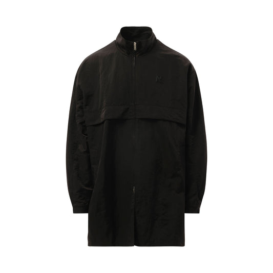 Nylon Track Jacket in Jet Black