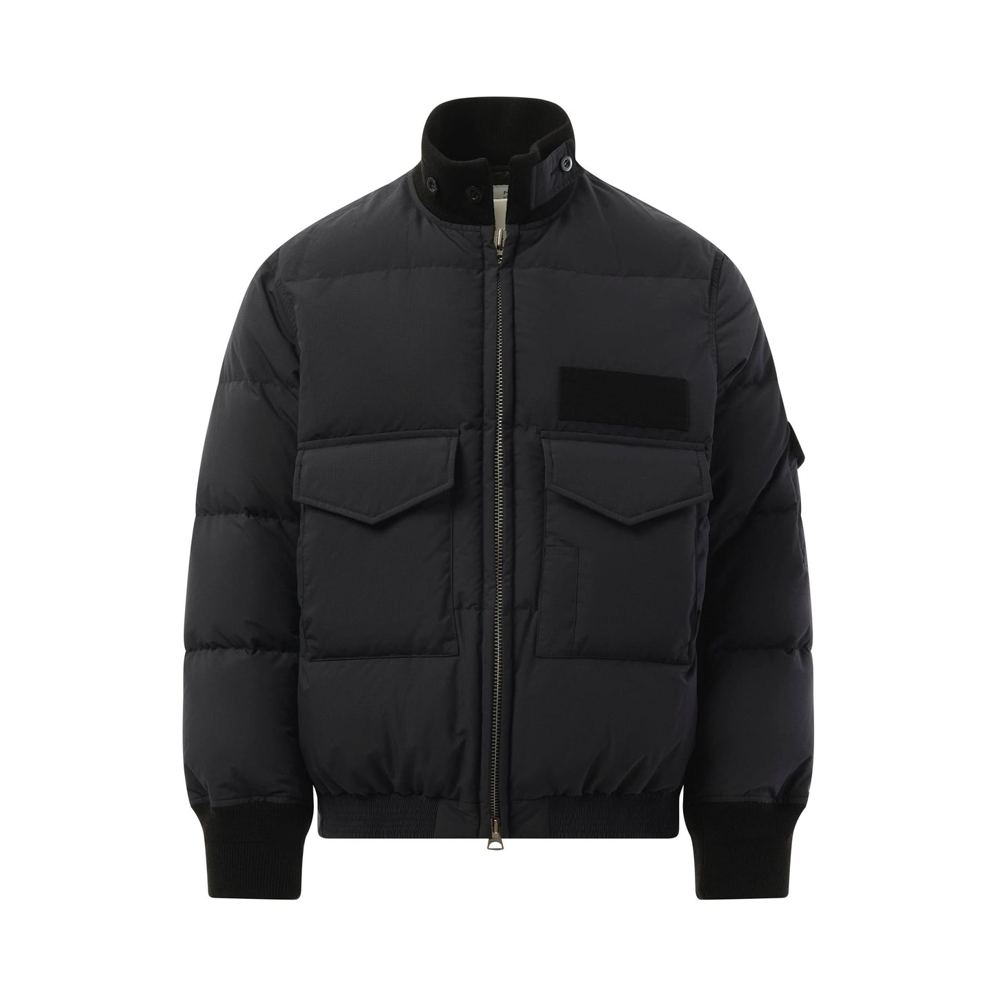 Rip Stop Padded Blouson in Black