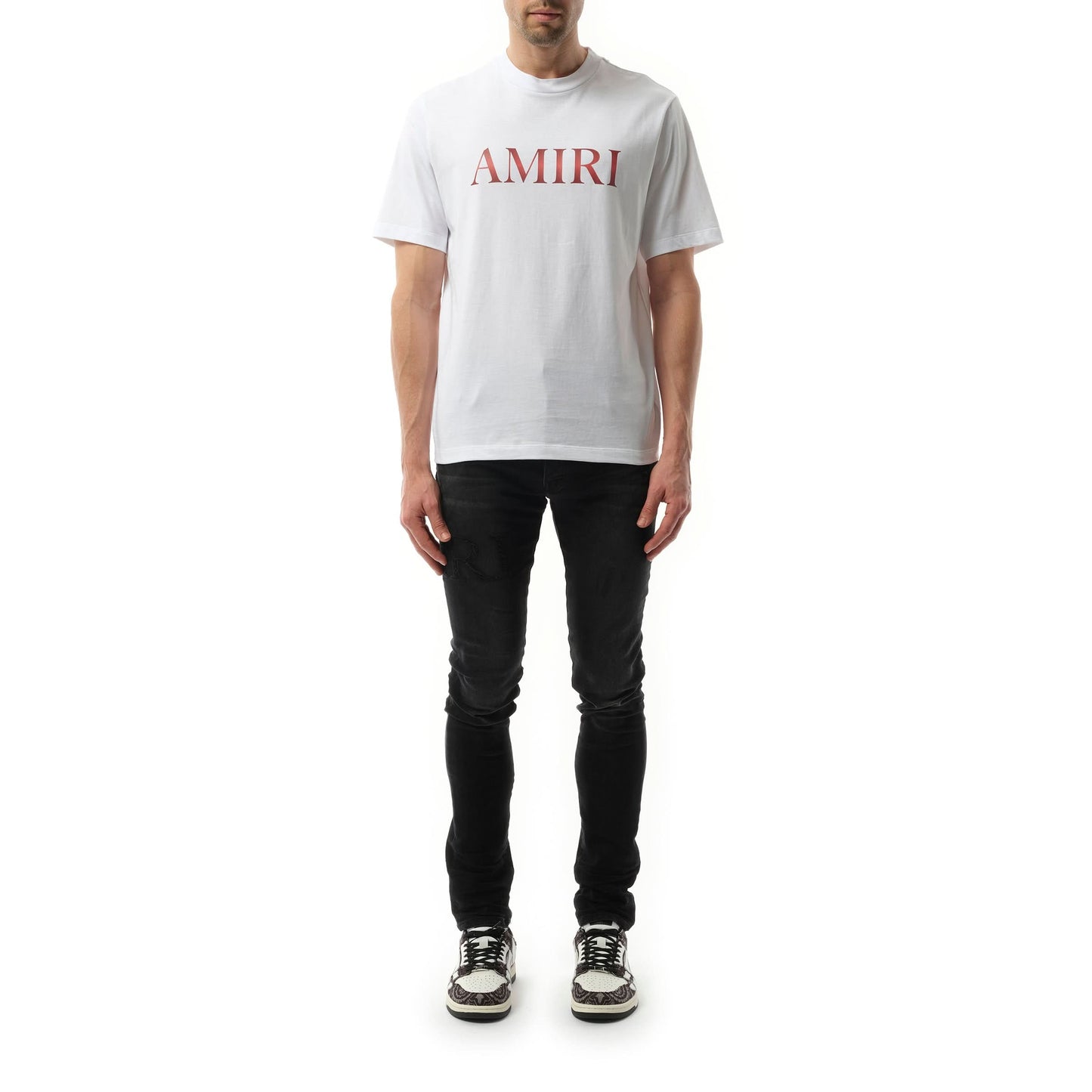 Amiri Core Gradiant T-Shirt in White/Red