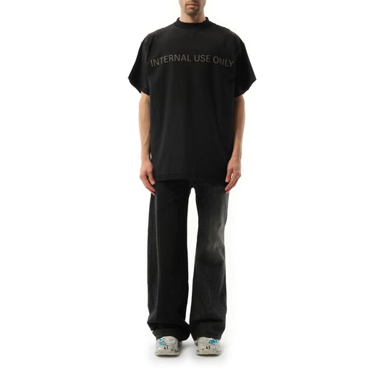 Internal Use Only Inside Out Oversized T-Shirt in Black