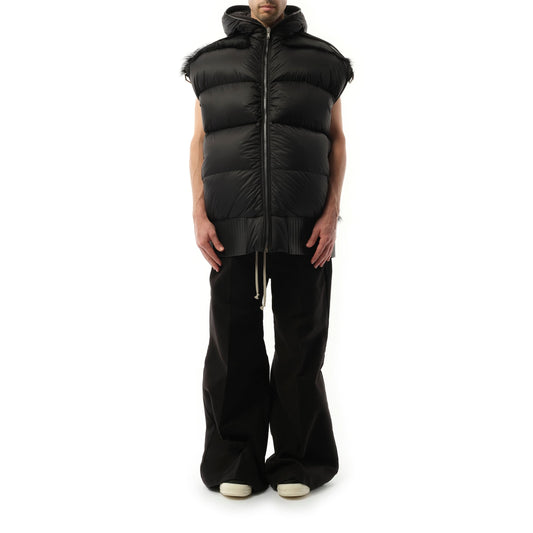 Lido Sleeveless Puffer Hoodie in Black