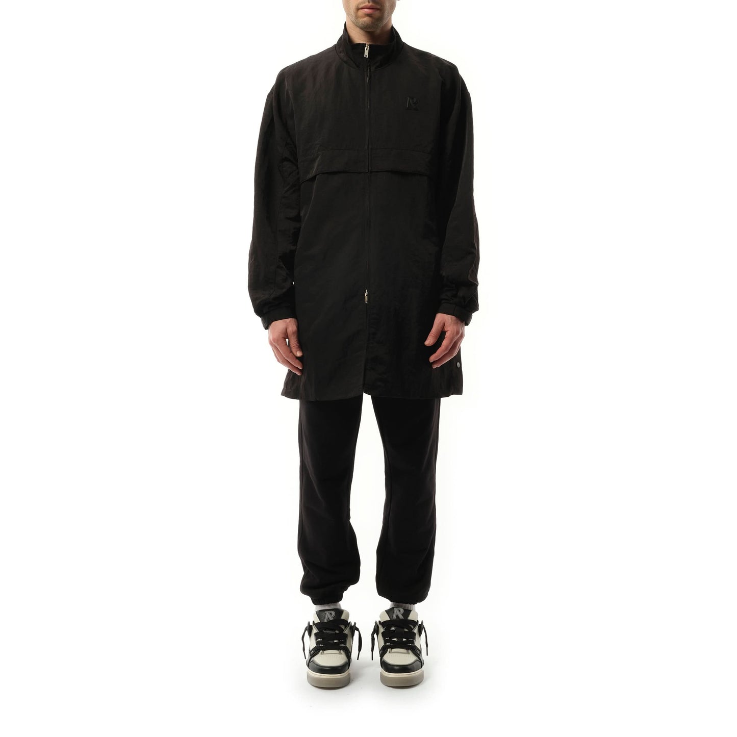 Nylon Track Jacket in Jet Black