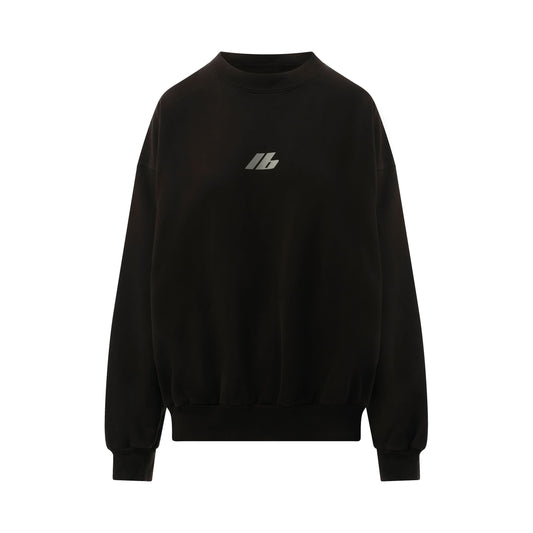 Activewear Logo Medium Fit Sweatshirt in Faded Black