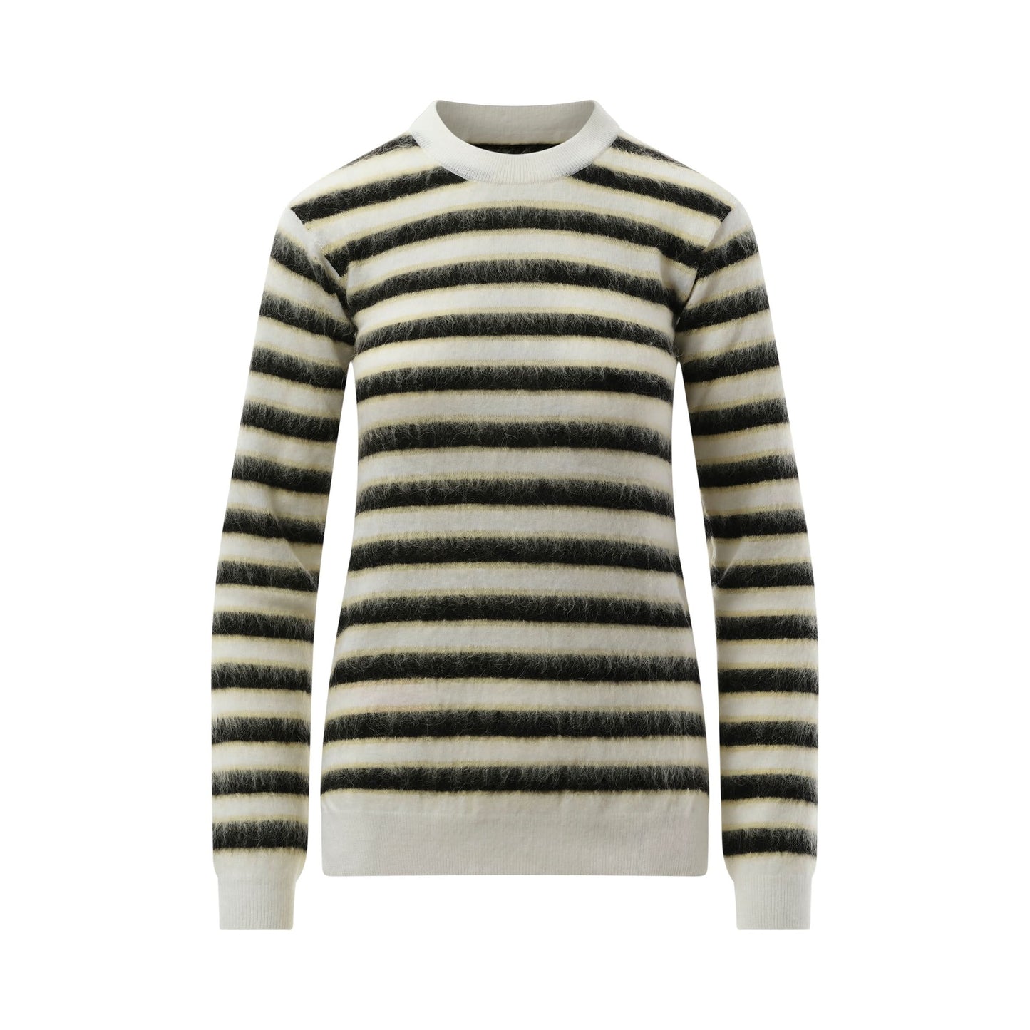 Mohair Stripe Sweater in Light Alabaster