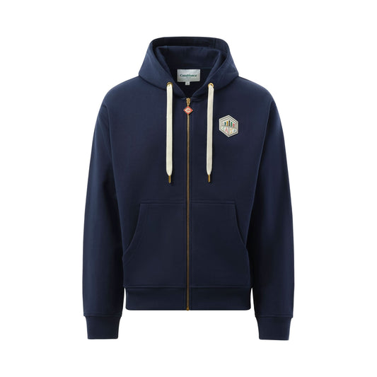 Casa Temple Zip Hoodie in Navy