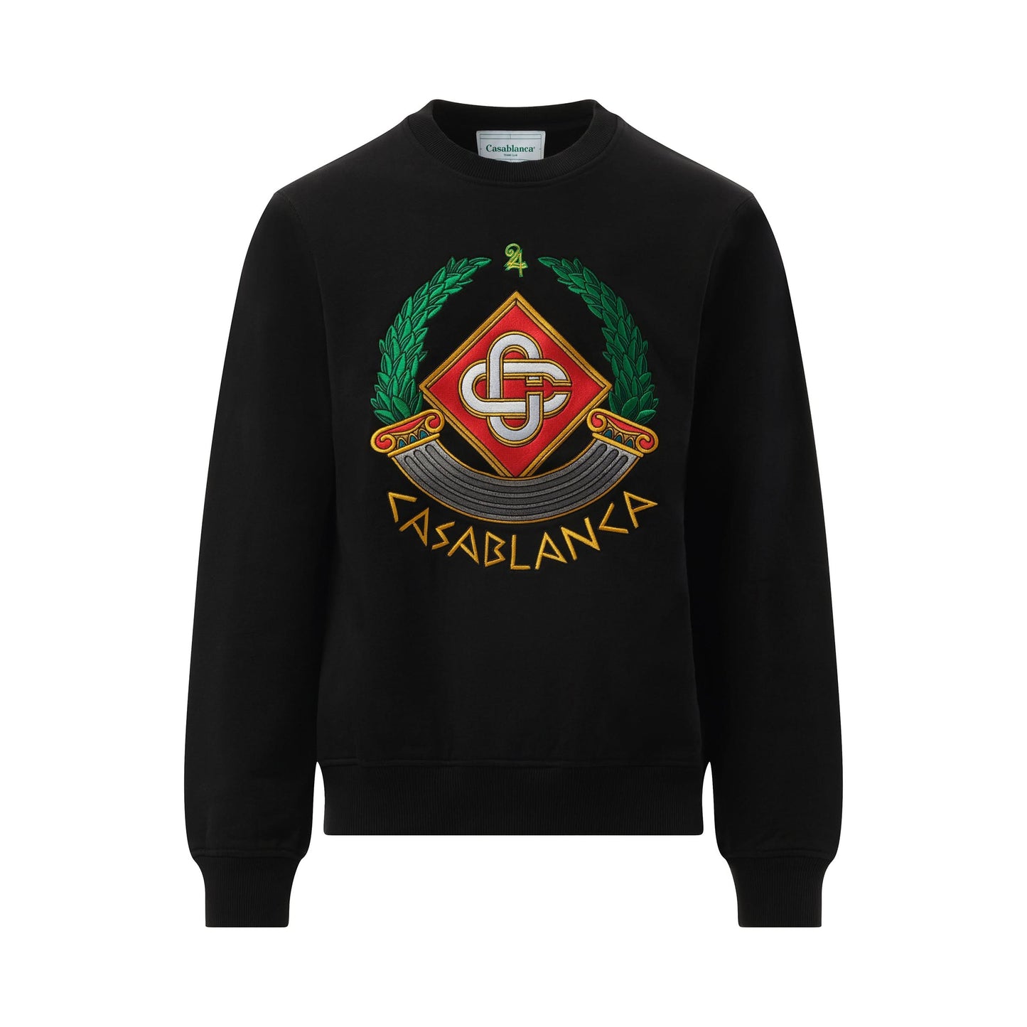 Casa Crest Embroidered Sweatshirt in Black