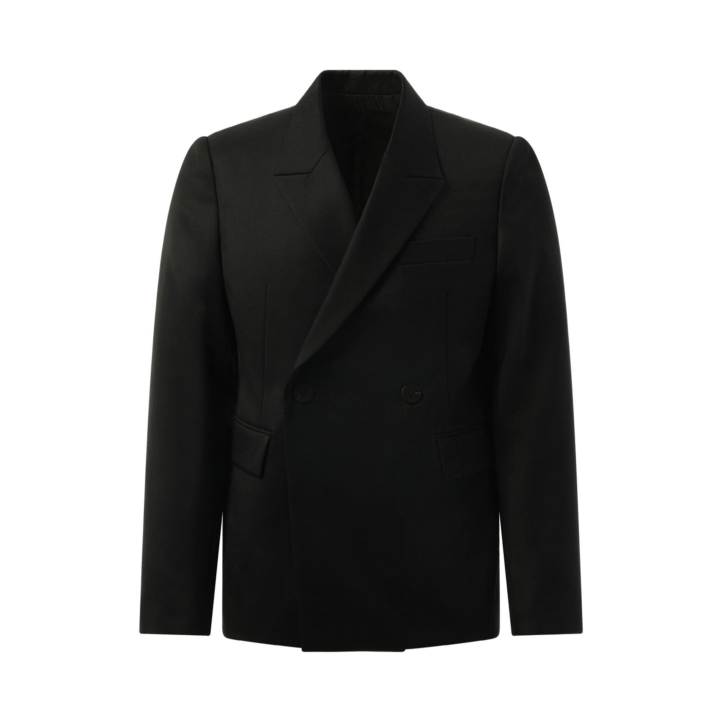 Double Breasted Suit Blazer in Black