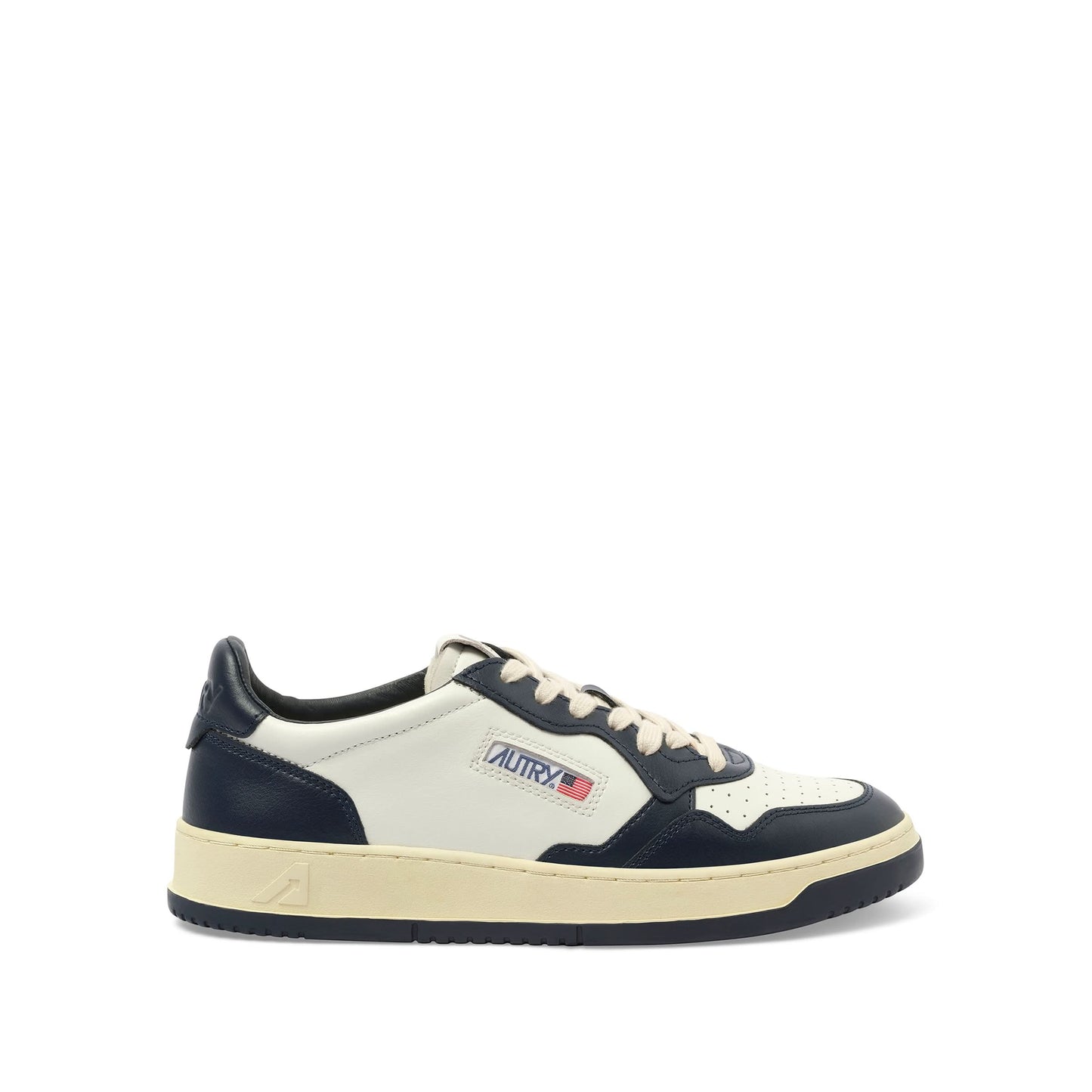 Medalist Low Bicolour Sneakers in White/Blue