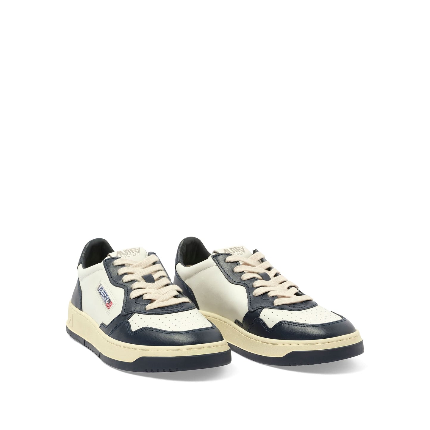 Medalist Low Bicolour Sneakers in White/Blue