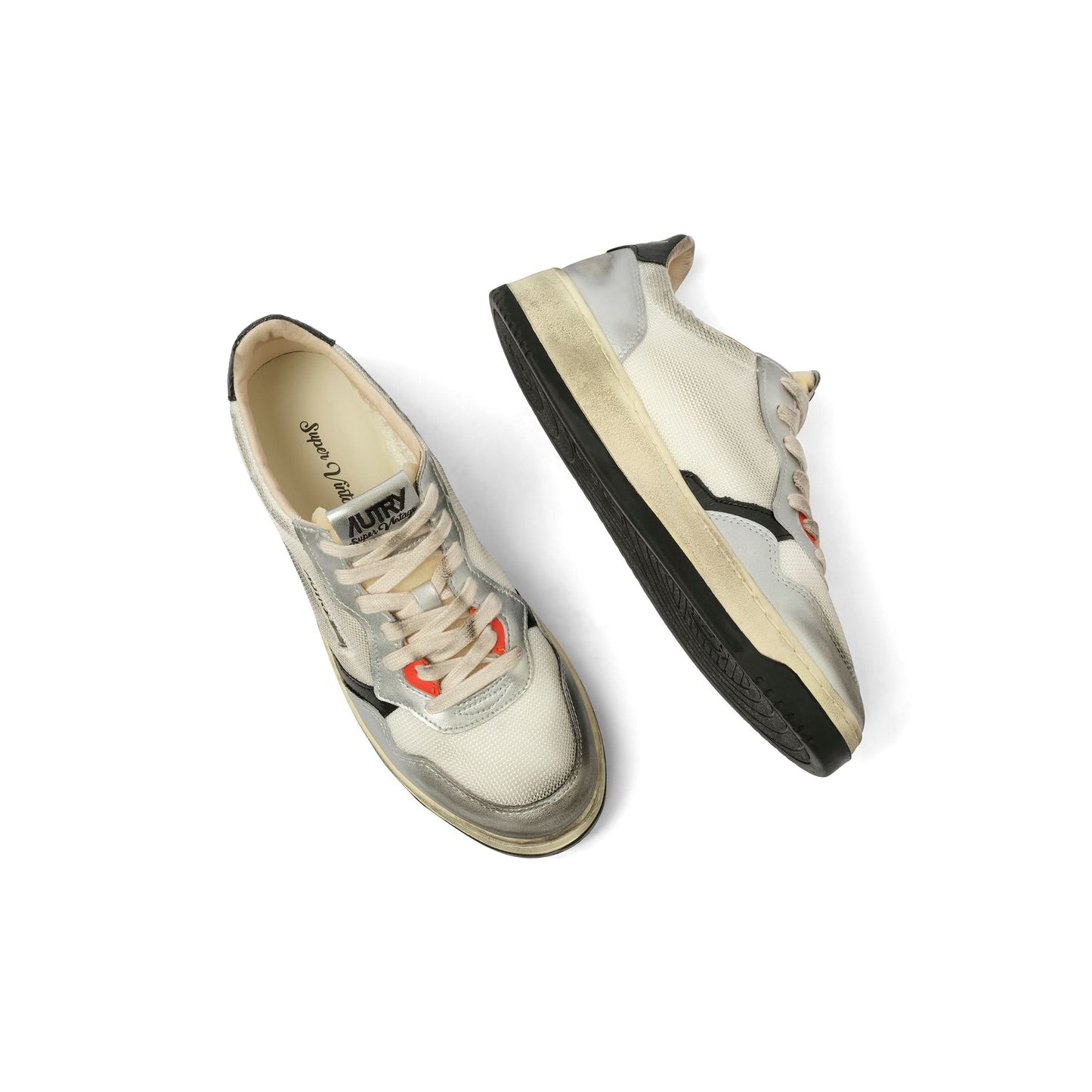 Sup Vint Low Sneakers in Mesh/Suede/White