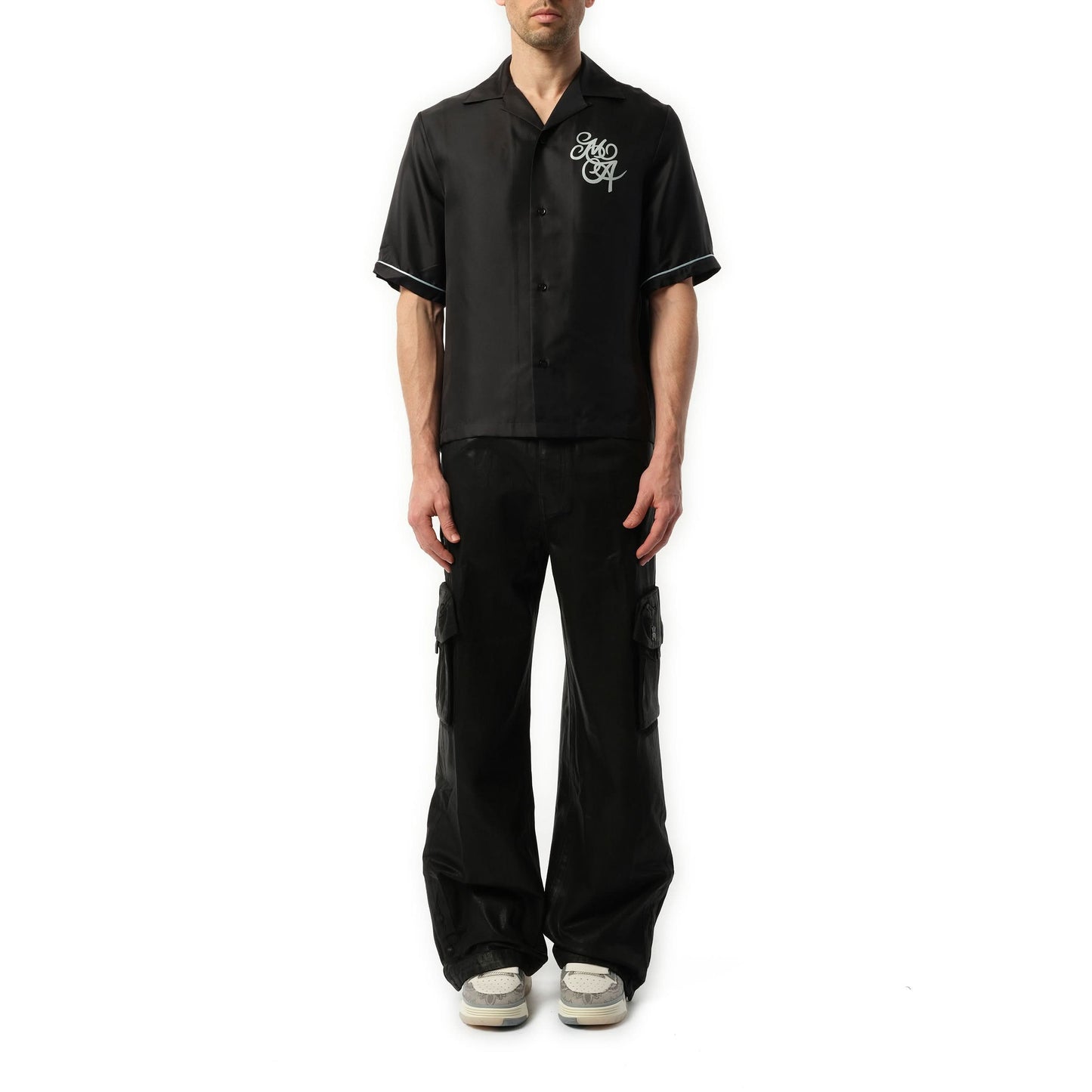 MA Swirl Bowling Shirt in Black