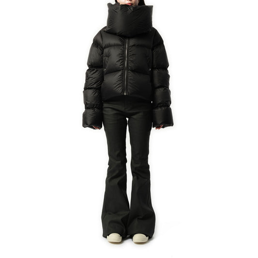 Funnelneck Down Jacket in Black