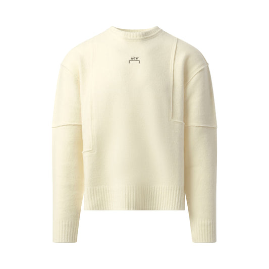 Construct Knit Crewneck Sweater in Bone