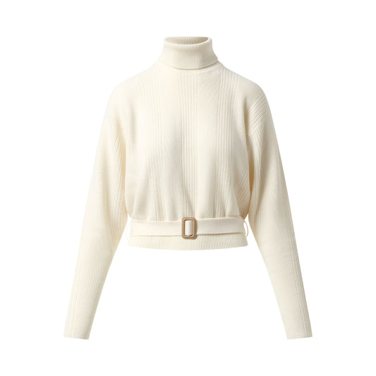 Turtleneck Sweater in Iconic Milk