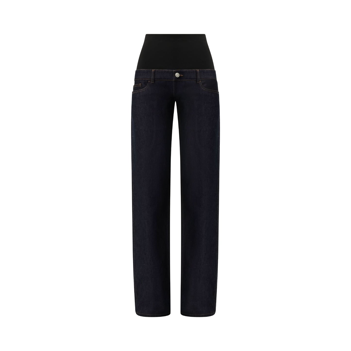 Jersey Hybrid Denim Trouser in Blue Raw