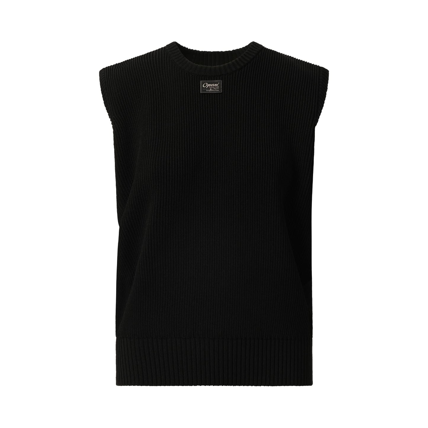 Knitted Sleeveless Top in Black