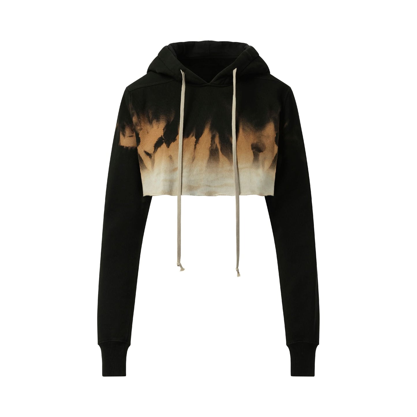 Cropped Hoodie in Black/Terra