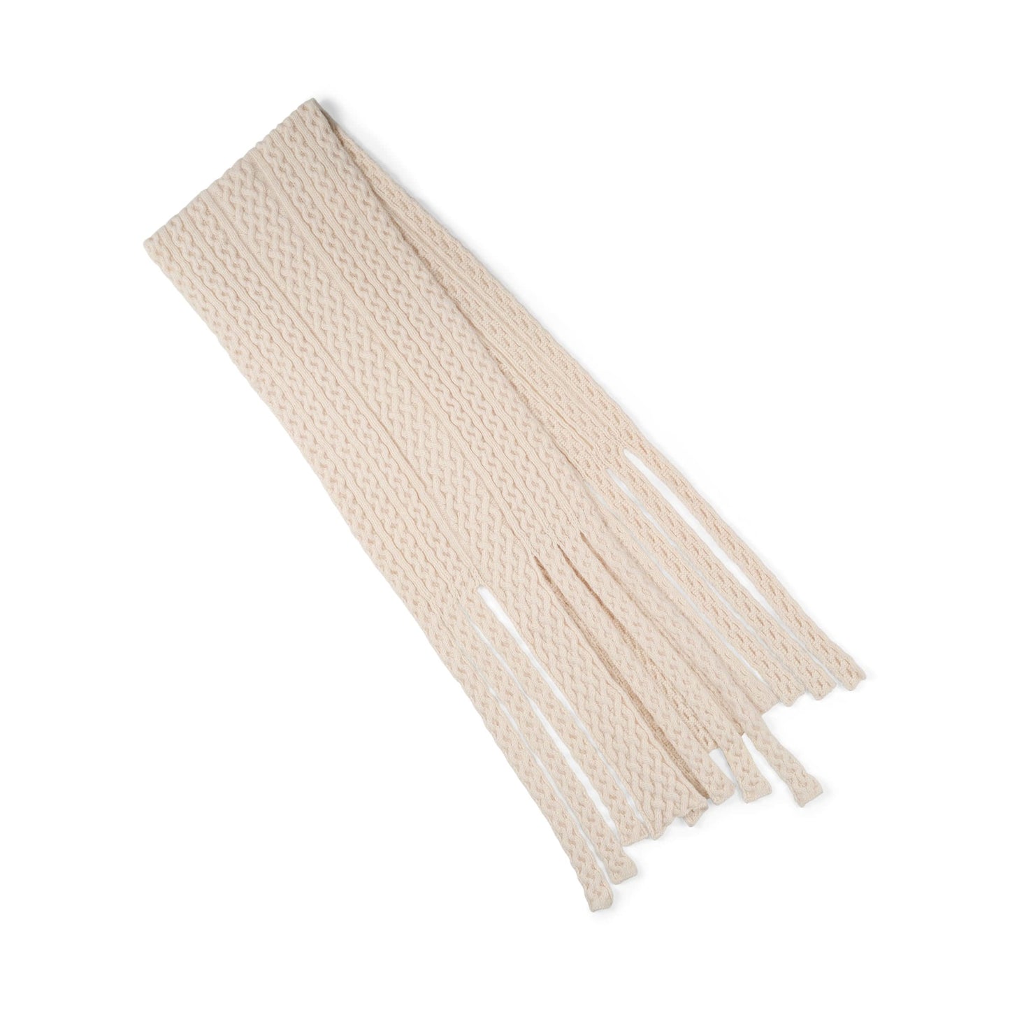 Long Knitted Scarf in Beige