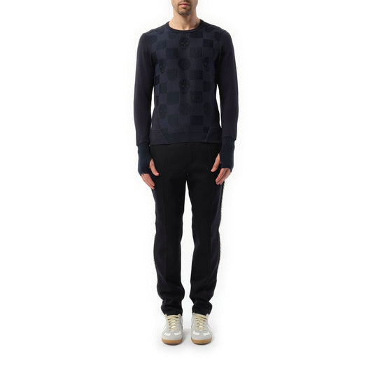 Jacquard Front Sweatshirt in Navy